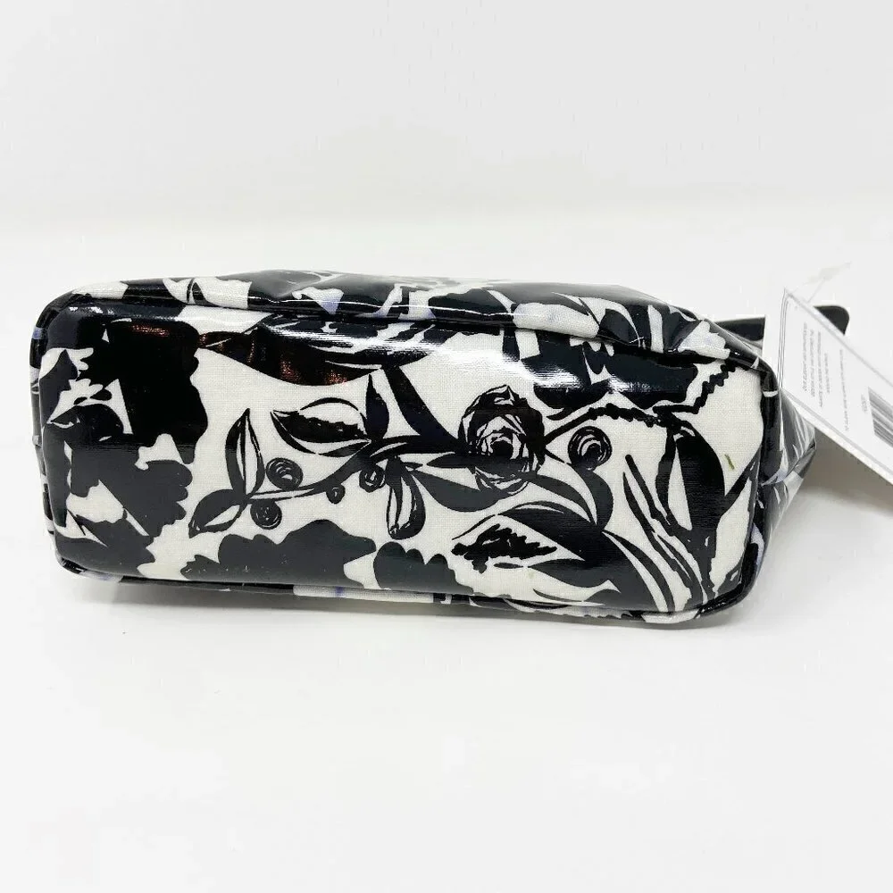 ANNA GRIFFIN | Set of 2 Black White Floral Cosmetic Bags Coated Cotton